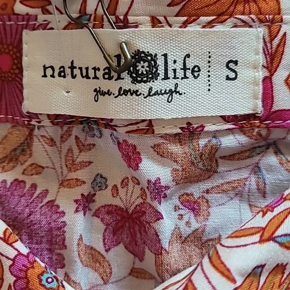 NATURAL LIFE Pink, Orange and White Floral Women's Size SMALL Dress - Picture 2 of 7
